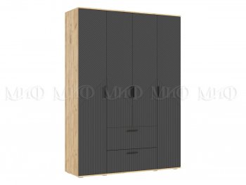 Шкаф 1600 мм Сильвия, крафт/графит (Миф) в Камышлове - kamyshlov.mebel-e96.ru
