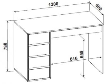 Стол компьютерный №13+пенал ШК-5 (СВ) в Камышлове - kamyshlov.mebel-e96.ru