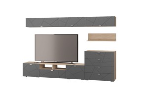 Тумба под ТВ (1ящ. 2 дв.) Скайлайн графит (МЛК) в Камышлове - kamyshlov.mebel-e96.ru