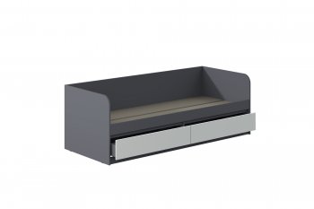Кровать Соната 900 графит/белый (Зарон) в Камышлове - kamyshlov.mebel-e96.ru