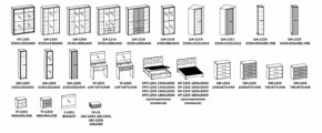 Спальный гарнитур ЛУНА (модульный)  Бодега белая в Камышлове - kamyshlov.mebel-e96.ru