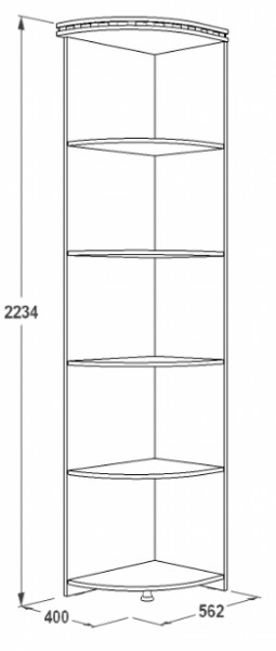 Стеллаж угловой Ольга-13 (400*562) в Камышлове - kamyshlov.mebel-e96.ru