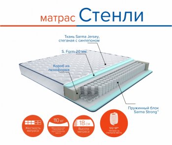 Матрас Стенли h18 в Камышлове - kamyshlov.mebel-e96.ru