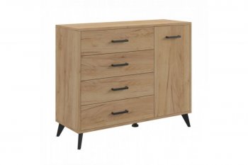 Комод-Тумба (1дв,4ящ) SVETLANA LOFT, дуб золотой (Генезис) в Камышлове - kamyshlov.mebel-e96.ru