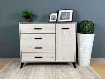 Комод-Тумба (1дв,4ящ) SVETLANA LOFT, сосна белая (Генезис) в Камышлове - kamyshlov.mebel-e96.ru