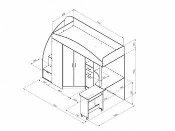 Кровать-чердак Теремок 1 Гранд белый/голубой (ФМ) в Камышлове - kamyshlov.mebel-e96.ru