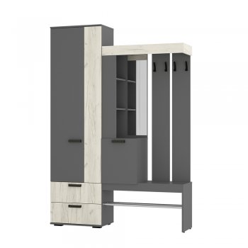 Прихожая Трамп графит/крафт белый (БТС) в Камышлове - kamyshlov.mebel-e96.ru