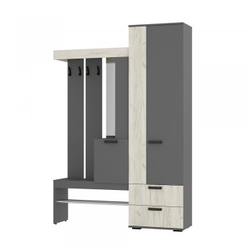 Прихожая Трамп графит/крафт белый (БТС) в Камышлове - kamyshlov.mebel-e96.ru