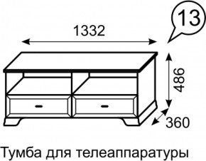 Тумба для телеаппаратуры Венеция 13 бодега в Камышлове - kamyshlov.mebel-e96.ru