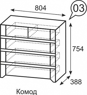 Комод №3 Твист (ИжМ) в Камышлове - kamyshlov.mebel-e96.ru