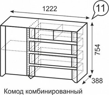 Комод комбинированный №11 Твист (ИжМ) в Камышлове - kamyshlov.mebel-e96.ru