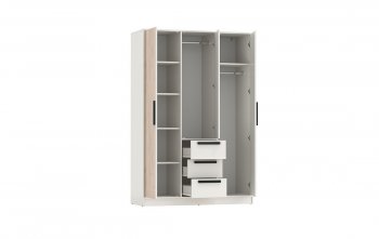 Шкаф 1300 мм 83.08 Вегас (3-х дв.) белый (Олмеко) в Камышлове - kamyshlov.mebel-e96.ru