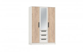 Шкаф 1300 мм 83.08 Вегас (3-х дв.) белый (Олмеко) в Камышлове - kamyshlov.mebel-e96.ru