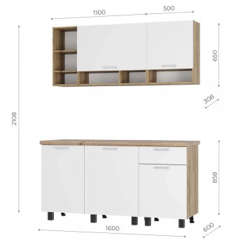 Кухонный гарнитур 1600 мм Вика (БТС) в Камышлове - kamyshlov.mebel-e96.ru