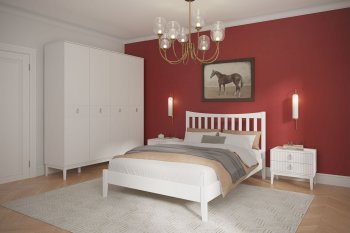 Кровать из массива Виола белый античный (БМ) в Камышлове - kamyshlov.mebel-e96.ru