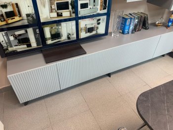 Стенка Сканди МДФ НМ-001 грин грей софт (Стиль) в Камышлове - kamyshlov.mebel-e96.ru