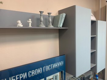 Стенка Сканди МДФ НМ-001 грин грей софт (Стиль) в Камышлове - kamyshlov.mebel-e96.ru