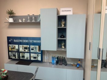 Стенка Сканди МДФ НМ-001 грин грей софт (Стиль) в Камышлове - kamyshlov.mebel-e96.ru