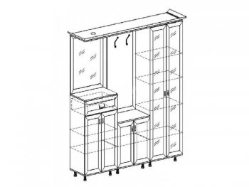 Прихожая Янна ЯН-28 правая (с карнизом) (Раус) в Камышлове - kamyshlov.mebel-e96.ru