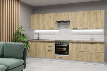 Кухонный гарнитур Янтарь 3000 мм (Герда) в Камышлове - kamyshlov.mebel-e96.ru