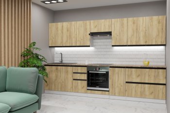 Кухонный гарнитур Янтарь экстра 3000 мм (Герда) в Камышлове - kamyshlov.mebel-e96.ru